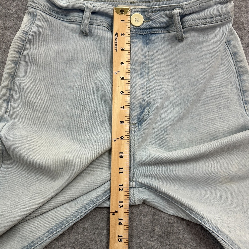 OAT New York Jeans Womens Size 8/29 Light Blue High Rise Wide Leg Baggy Raw Hem - Picture 8 of 10